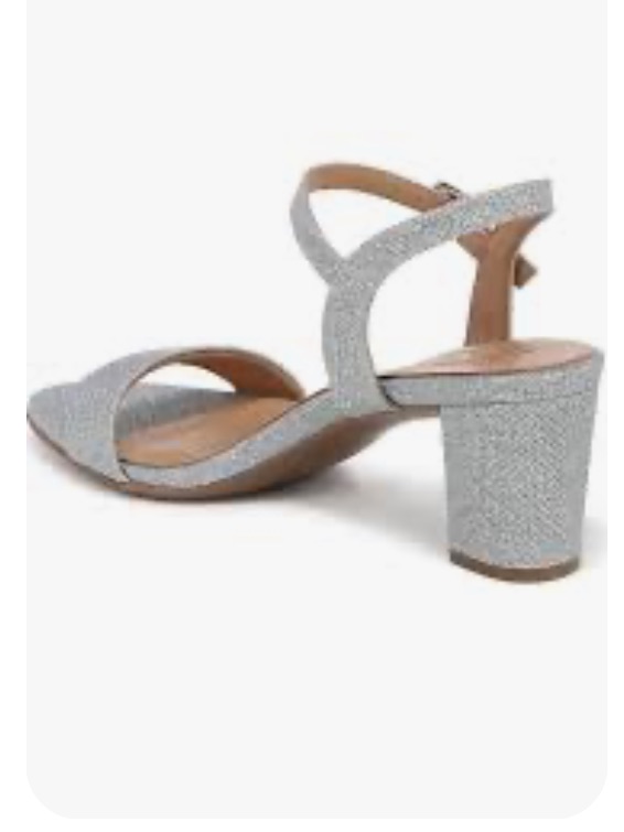Naturalizer Bristol - Eve Silver Glitter Block Heel Sandals Size 11 Wide Width
